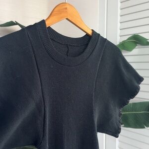 Knit wide sleeve maxi dress